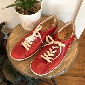 Ecco  red leather sneakers